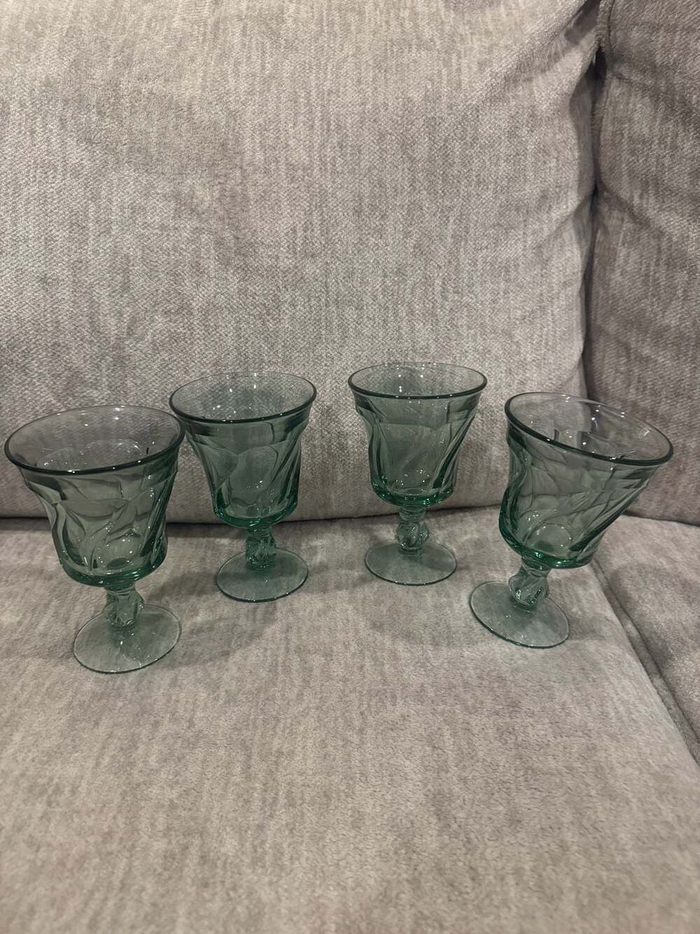 Fostoria Jamestown Green Water Goblet Set Of 4